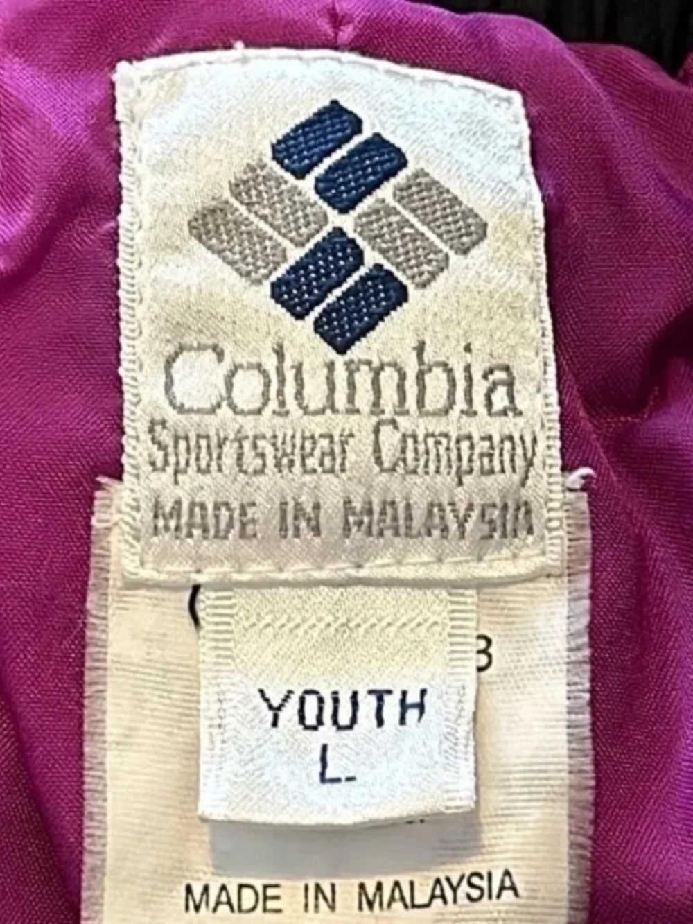 Columbia Vintage Snow Pants Purple Magenta Adjustable Waist Youth Size Large - Picture 2 of 9